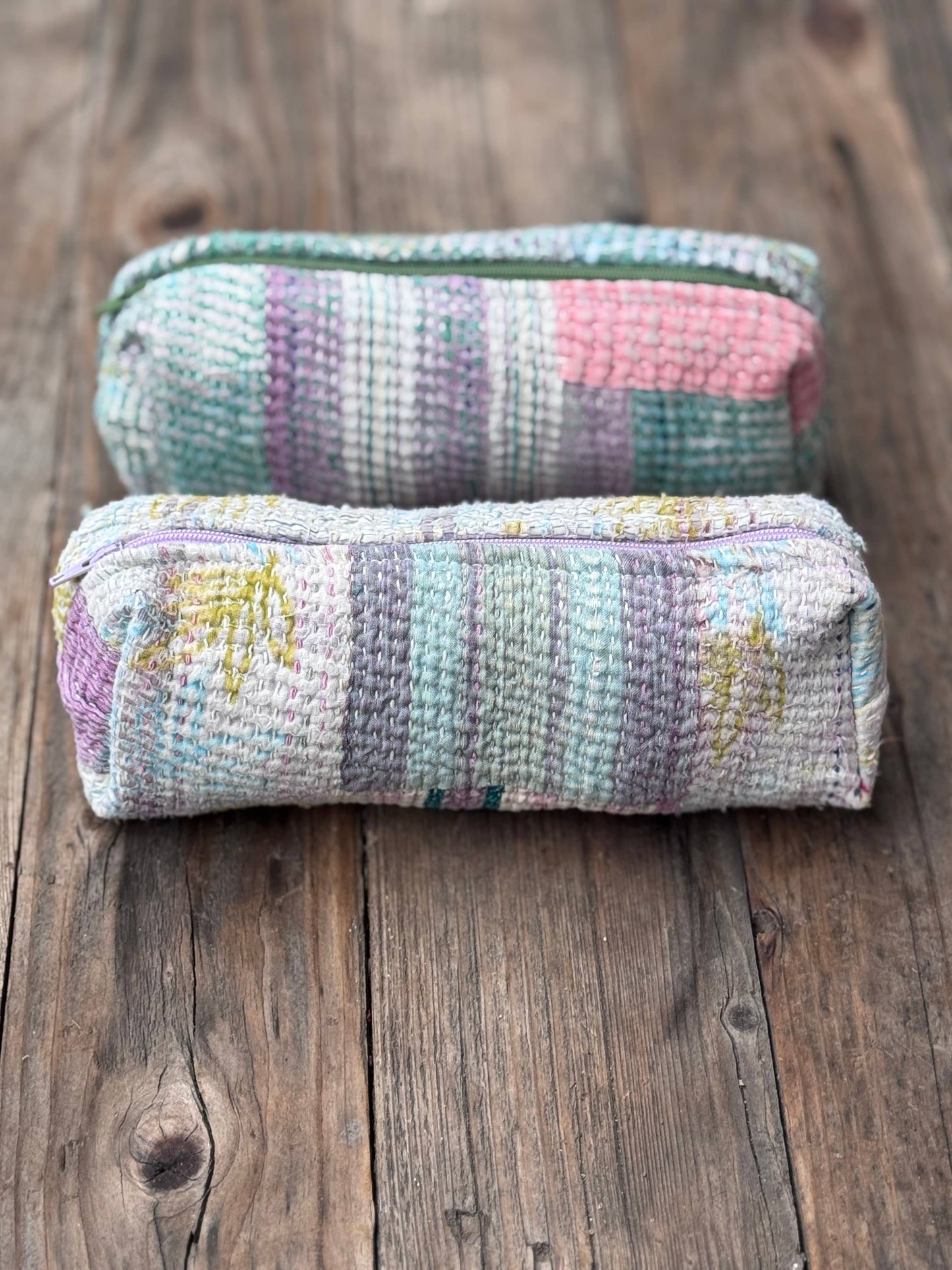 Cotton Long Zip Pouches