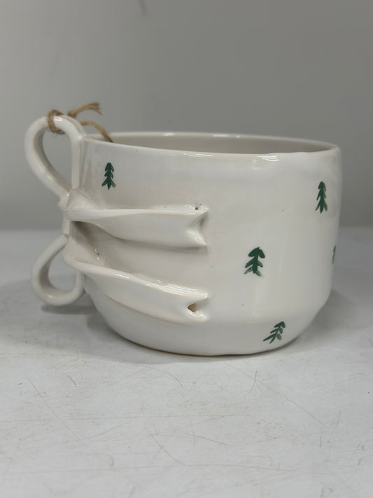 Handmade Bow Handle Holiday Mug
