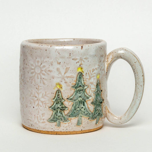 Holiday Trees Design Handmade Ceramic Mug 10 oz *preorder