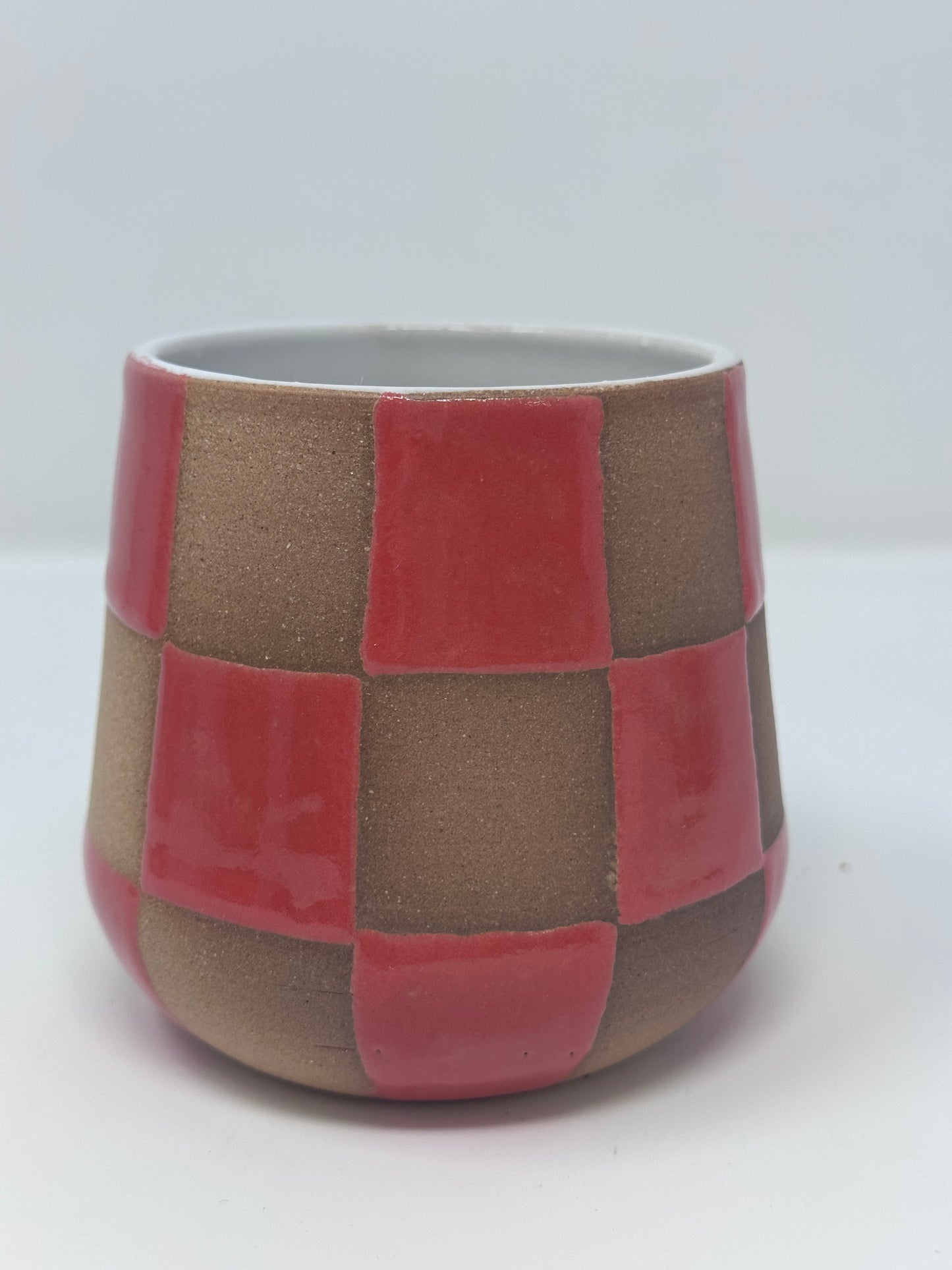 Ceramic Checkered Wine Tumbler