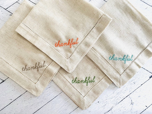 Thankful Cloth Napkins, set of four