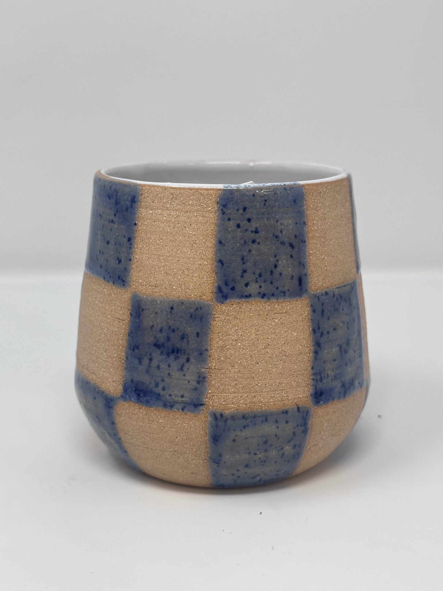 Ceramic Checkered Wine Tumbler