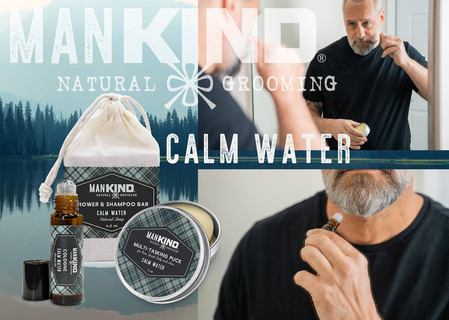 ManKIND Calm Water Gift Set - Soap, Cologne & Solid Lotion