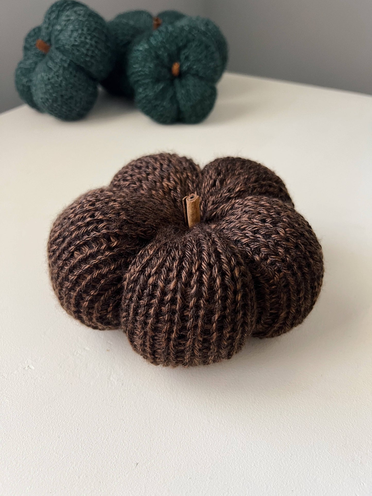 Dark Brown Knitted Pumpkin Decorative *pre-order