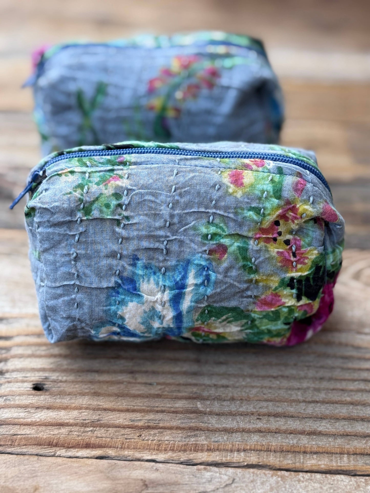 Cotton Puffy Zip Pouches