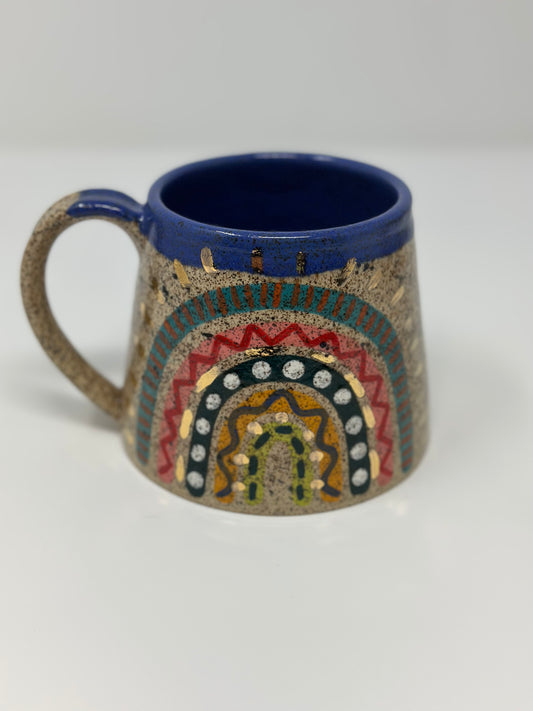 Handmade Rainbow Mug With Gold Leaf