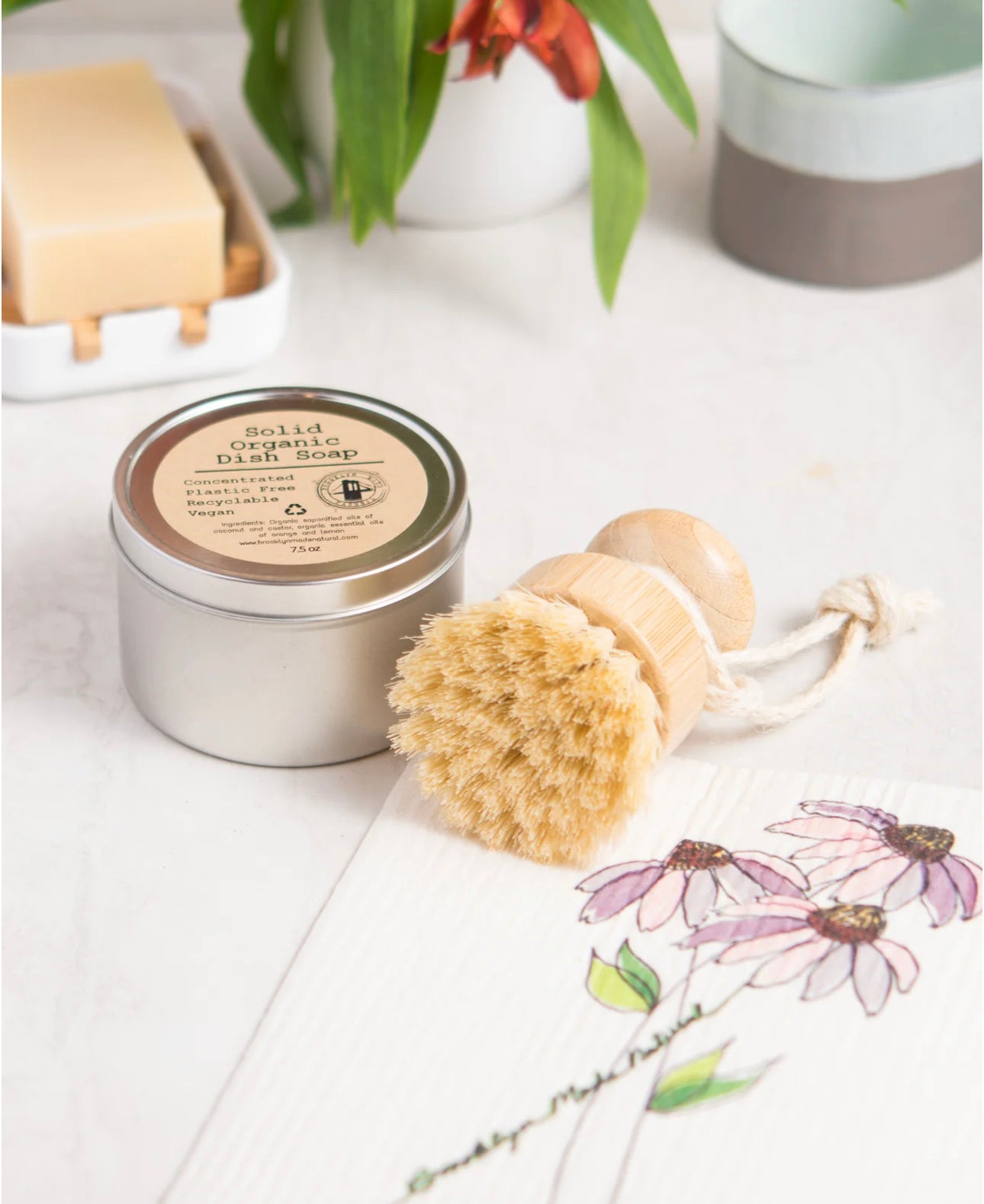 Bamboo & Hemp Dish and Veggie Scrub Brush