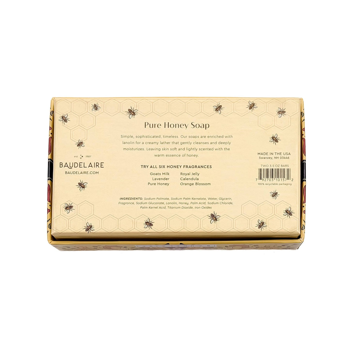 Pure Honey Soap 3.5oz – 2 Bar Gift Box