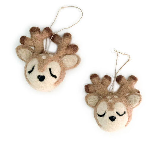 Baby Deer Holiday Eco Wool Ornament
