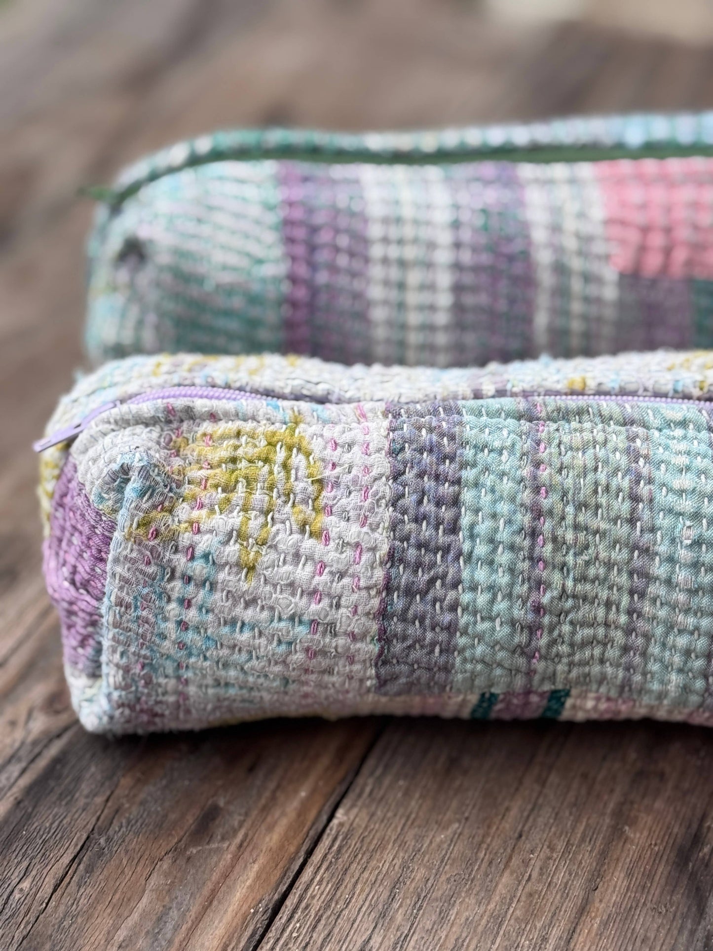 Cotton Long Zip Pouches        