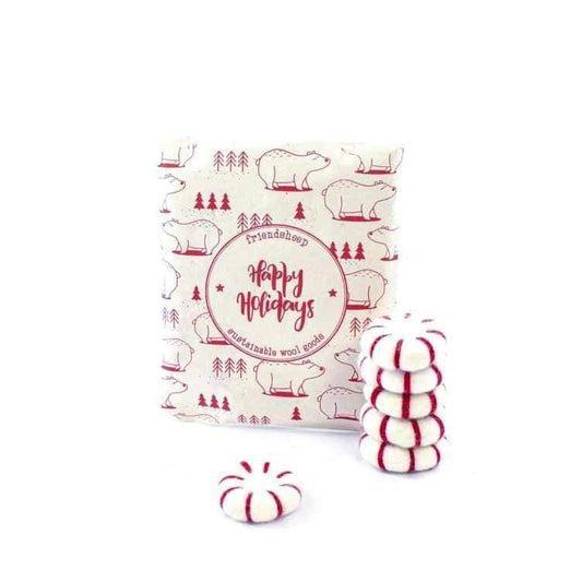 Peppermint Holiday Eco Wool Ornament - Classic