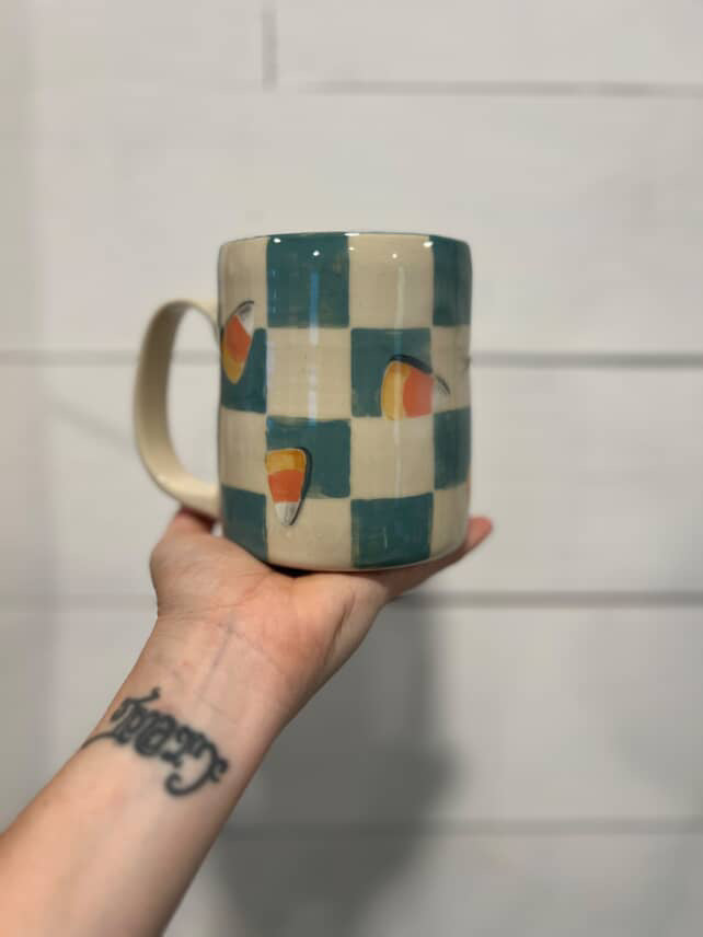 Handmade Ceramic Candy Corn Mug