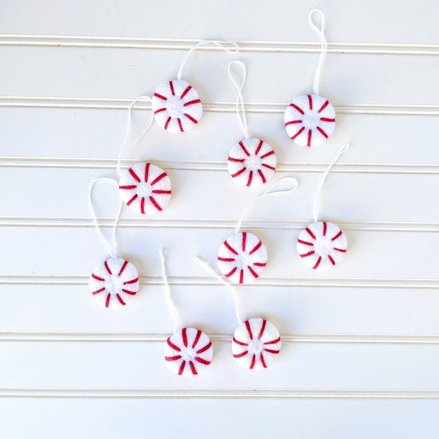 Peppermint Holiday Eco Wool Ornament - Classic