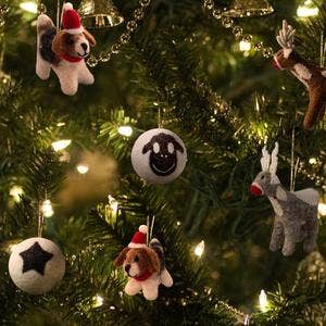 Santa’s Helpers Holiday Dog Eco Wool Ornament