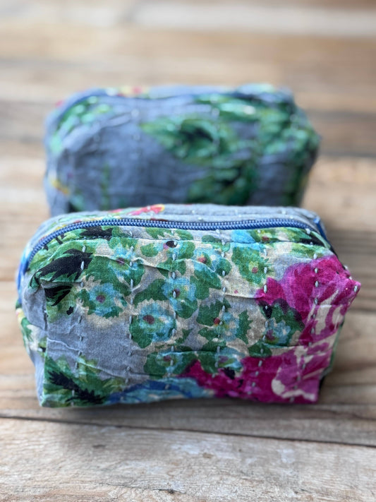 Cotton Puffy Zip Pouches         