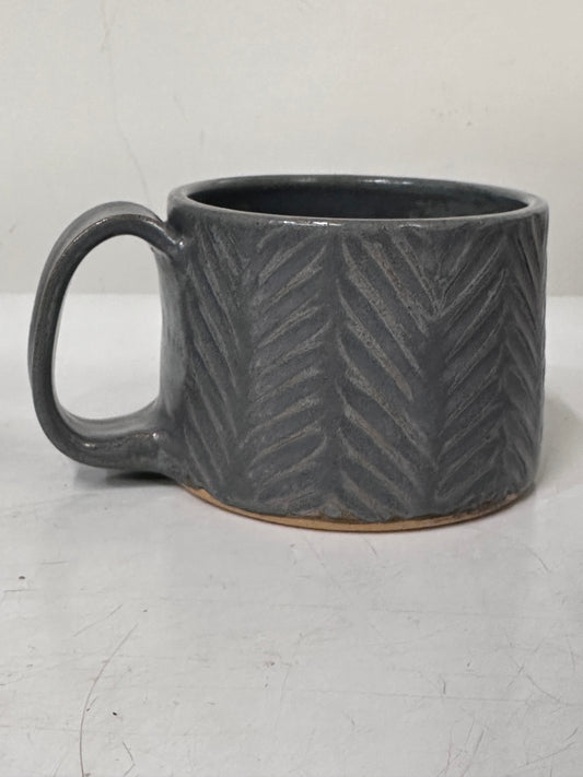 Handmade and Carved Ceramic Mug - Cable Knit Sweater
