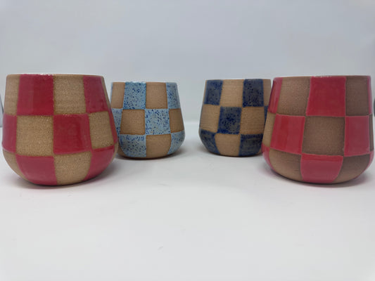 Ceramic Checkered Wine Tumbler