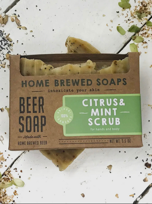 Citrus & Mint Scrub Beer Soap