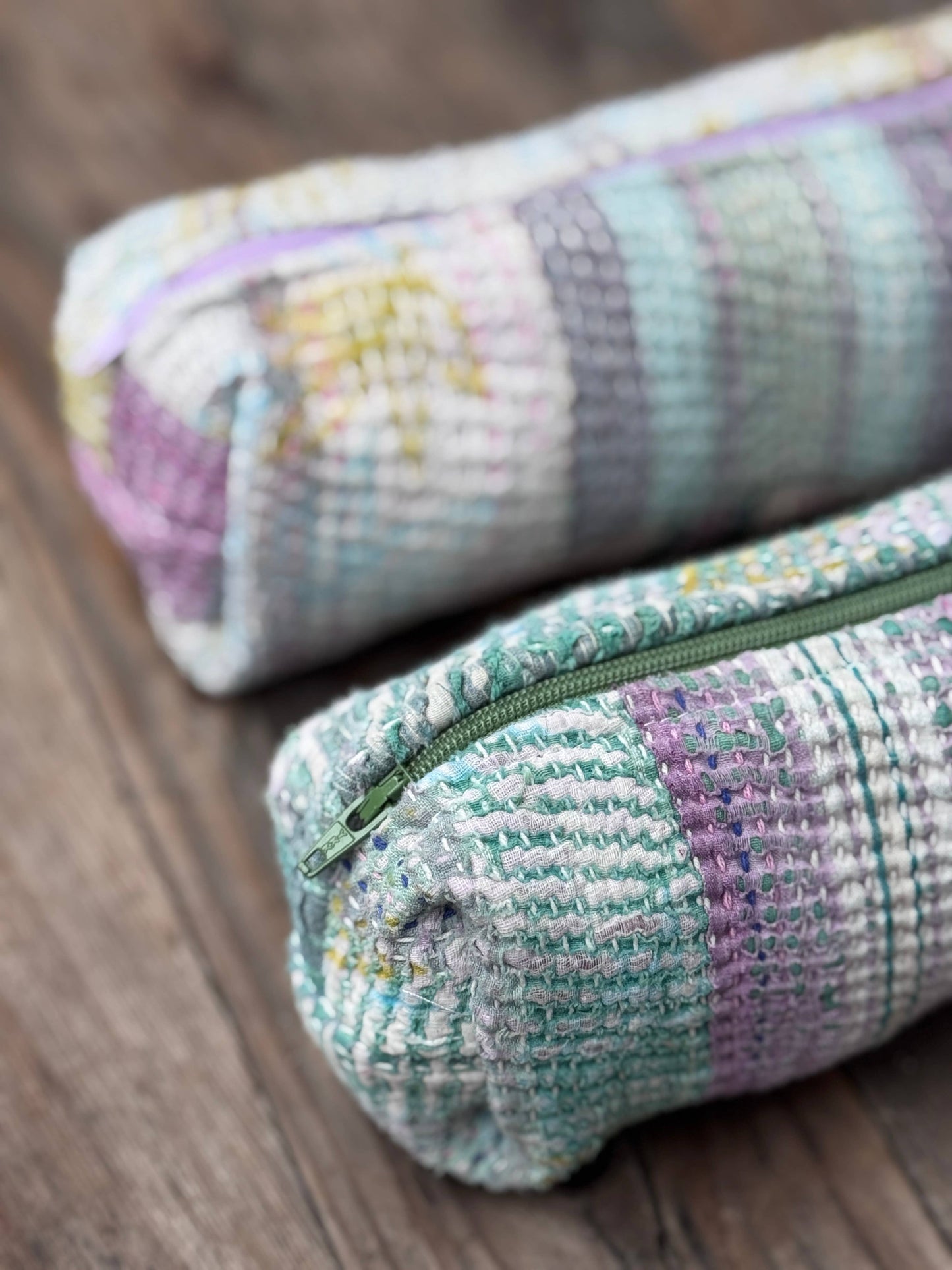 Cotton Long Zip Pouches        