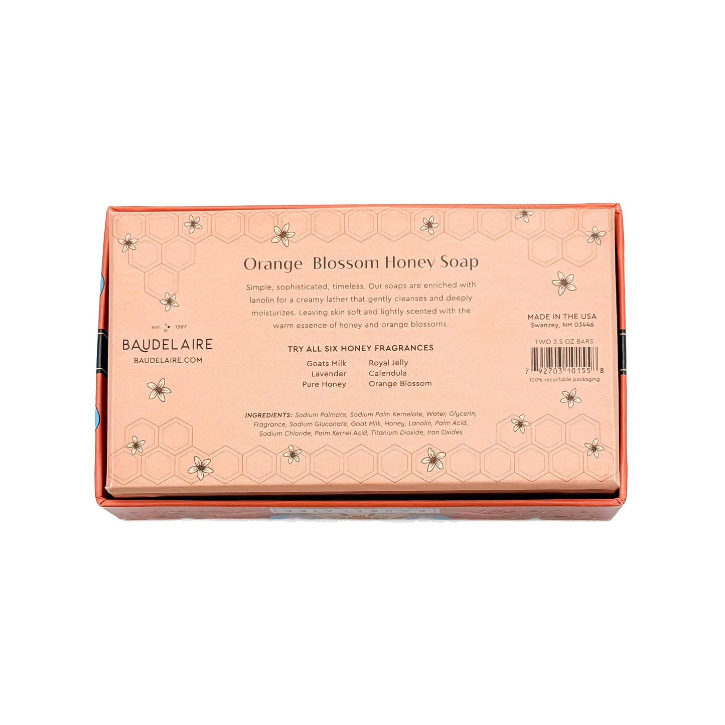 Orange Blossom Honey Soap 3.5oz – 2 Bar Gift Box