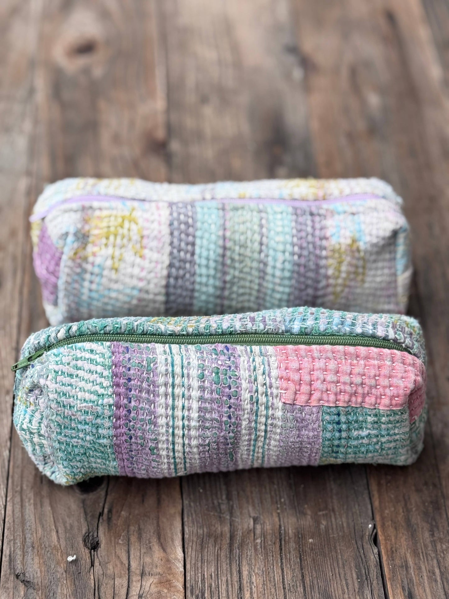 Cotton Long Zip Pouches        