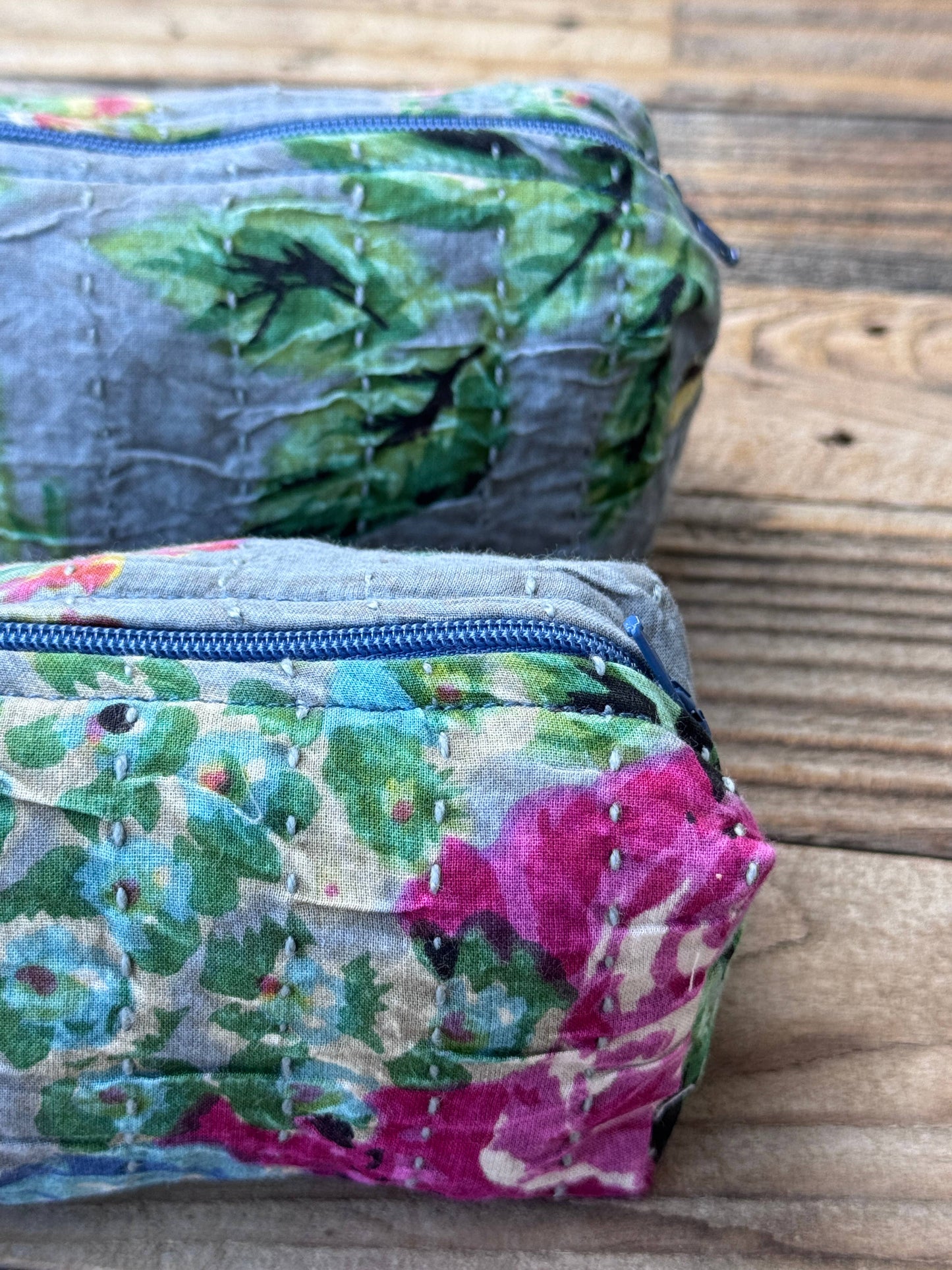 Cotton Puffy Zip Pouches         