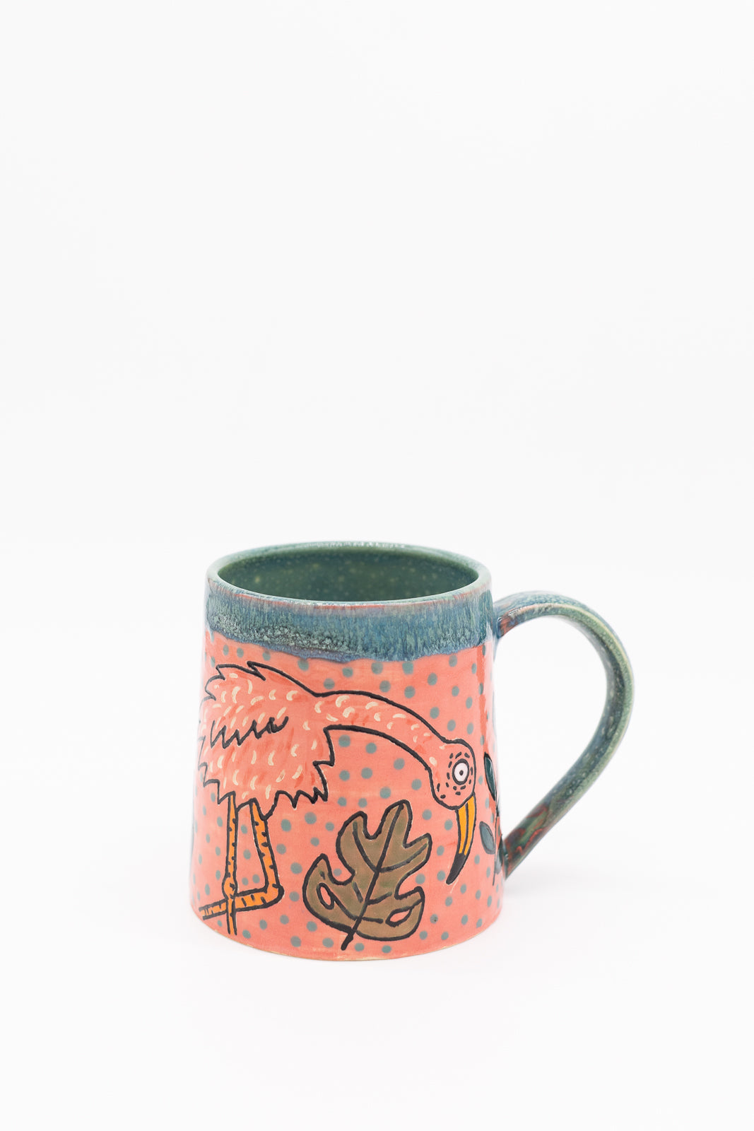 Hand Crafted - Odd  Bird Flamingo -  Mug
