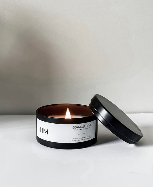 'Him' Luxe Tin Candle